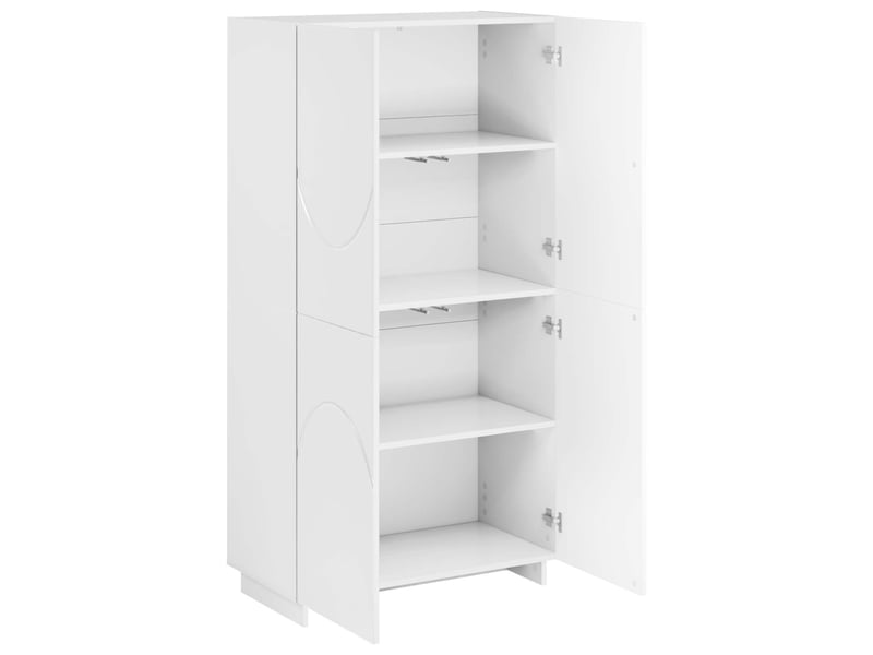 Buffet haut, buffet de rangement blanc brillant 79x41x151 cm bois d'ingénierie - Conforama C