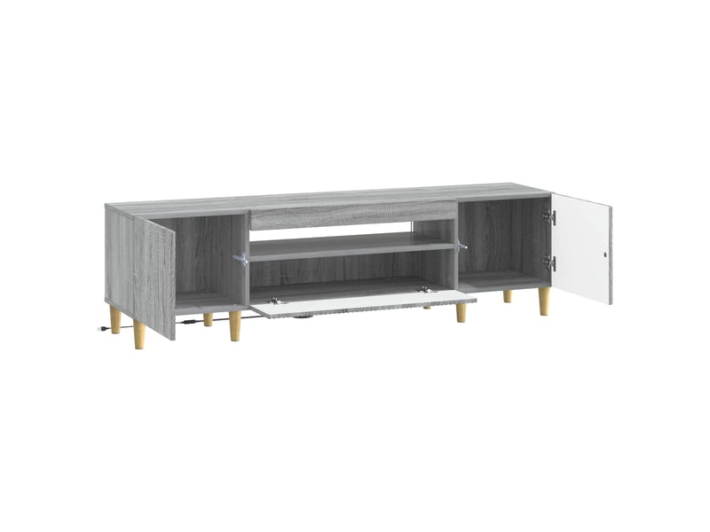 Meuble tv - banc tv - meuble de rangement led sonoma gris bois d'ingénierie - Conforama E