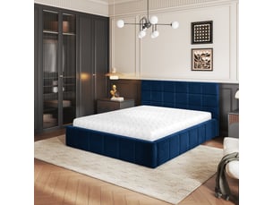Lit coffre 200x200 cm <strong>MASSENO</strong>  <strong></strong> coloris bleu