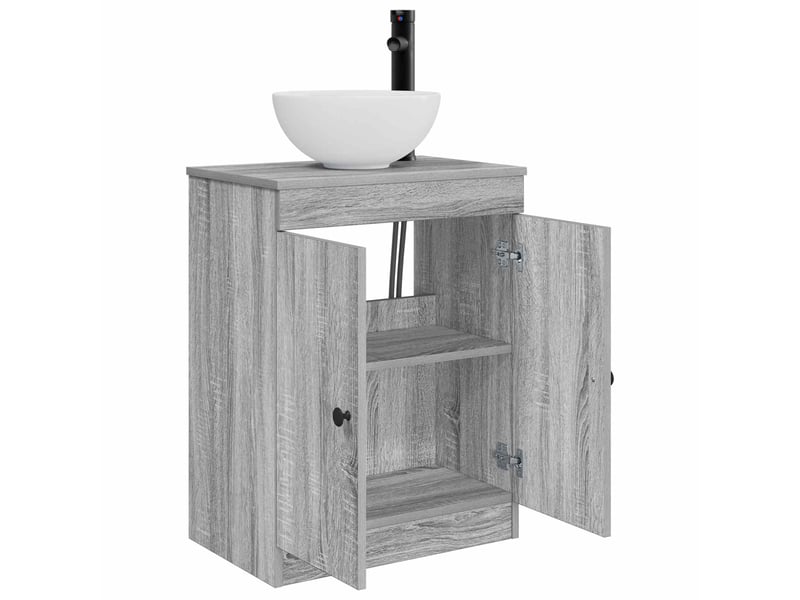 Meuble salle de bain avec évier, meuble de rangement sonoma gris 54x35x83 cm shl4192 - Conforama D