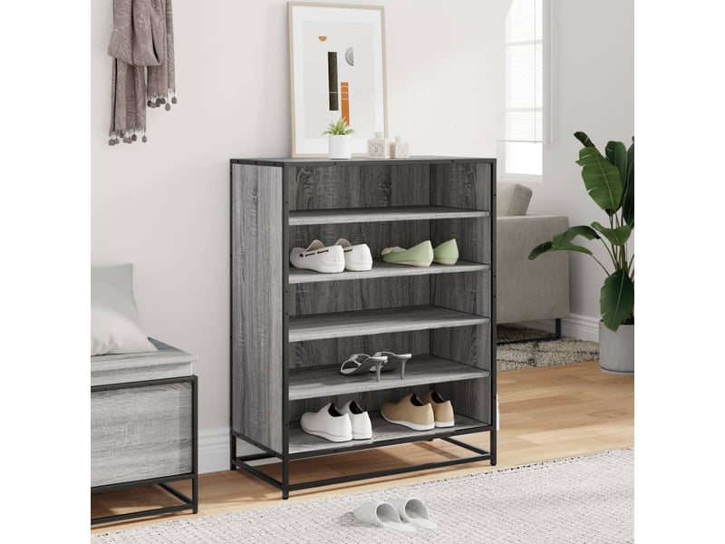  Meuble à chaussures, armoire à chaussures sonoma gris bois d'ingénierie et métal shl8326  - Conforama C