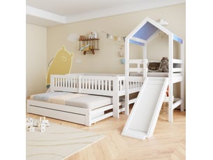 Lit cabane 90x190/200 cm <strong>HAUSS SPOLE</strong>  <strong></strong> coloris blanc