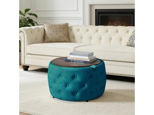 Pouf / repose pied <strong></strong> <strong></strong> bleu