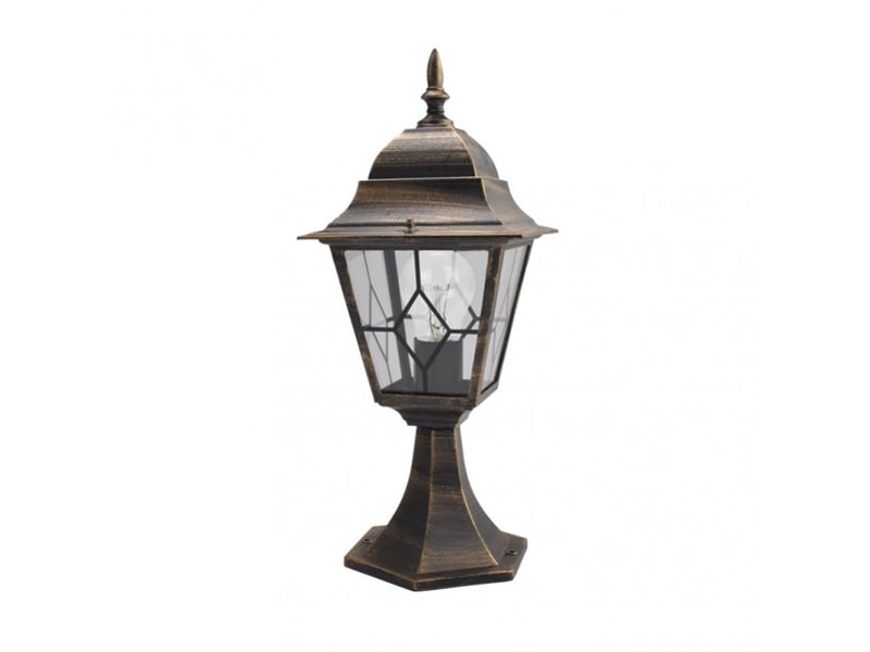 Lanterne de muret extérieur fabrilamp bootes noir et or, 1 x e27, ip44, 44 x 18,5 x 18,5 cm 149371016 - Conforama A