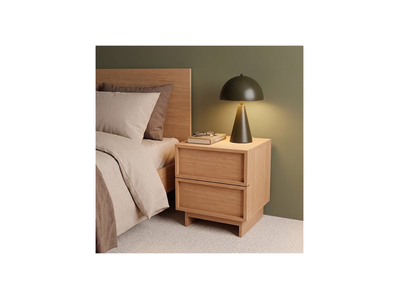  Table de chevet effet bois clair 2 tiroirs 40 x 38,5 x 45 cm 63269 - Conforama B