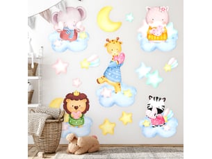 Sticker mural - des animaux sur les nuages100x153 cm