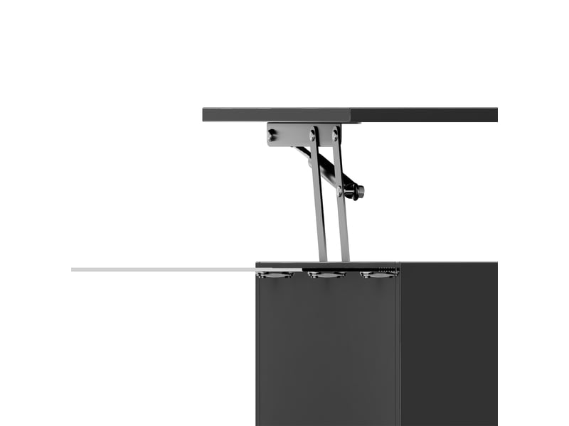  Table basse relevable avec rangement et led pour salon 100×50×3347,5 cm en panneaux de particules noir  - Conforama D