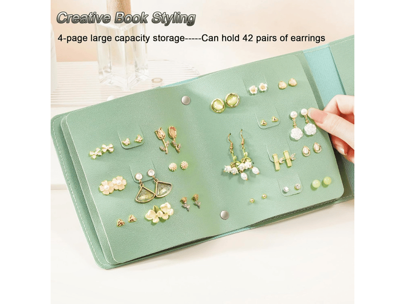 Rangement pour boucles d'oreilles pratiques petit livre sacs de rangement d'oreilles boîte à bijoux organisateur de bijoux étui presentoir - Conforama C