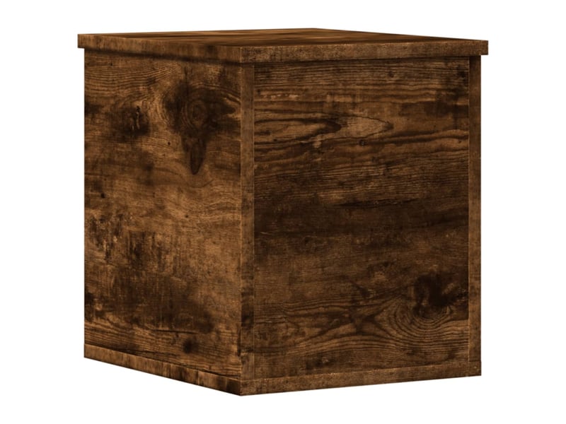 Boîte de rangement, coffre de rangement chêne fumé 30x35x35 cm bois d'ingénierie - Conforama A