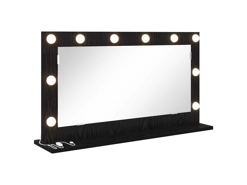  Miroir de vanité, miroir de coiffeuse chêne noir 80 x 45 x 18 cm rectangulaire cf62766  - Conforama A