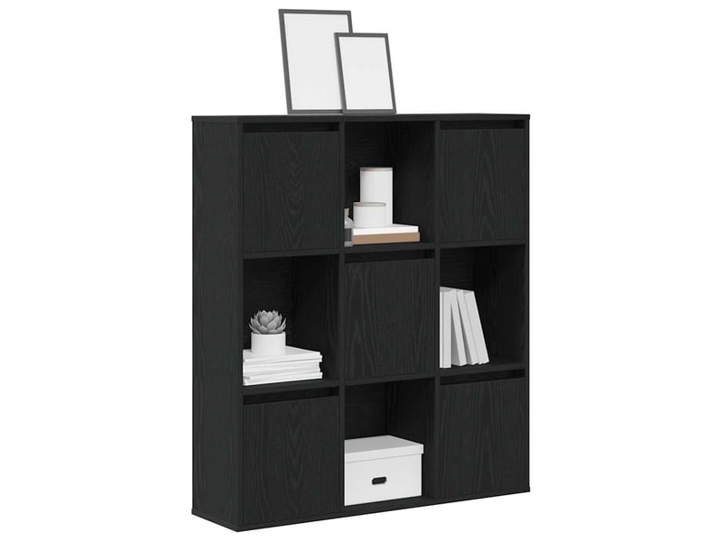  Bibliothèque, meuble de rangement salon chêne noir 89x24x101,5 cm bois d'ingénierie  - Conforama B