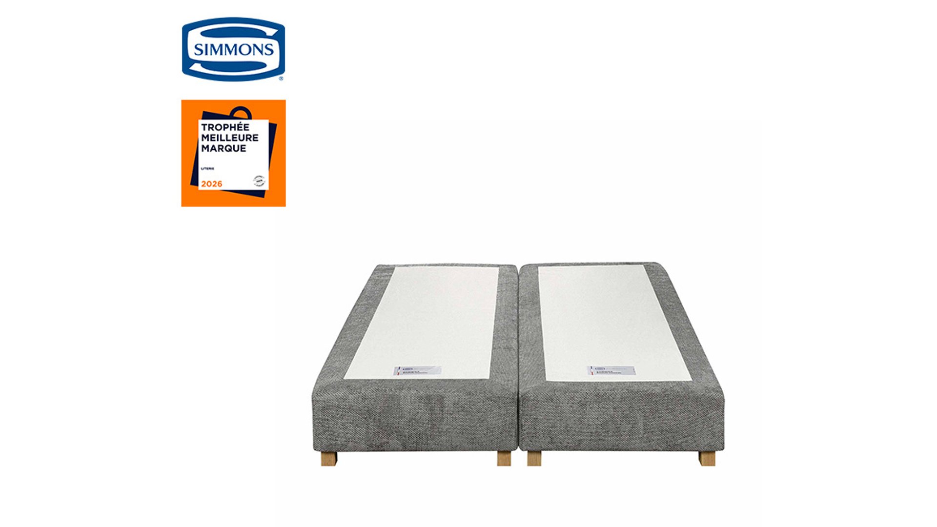 SOMMIER TAPISSIER 2X90X200 CM SIMMONS ETOFFE gris Conforama