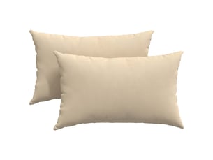Lot de 2 coussins de canapé, coussins décoratifs tissu crème 50 x 30 cm cf58813