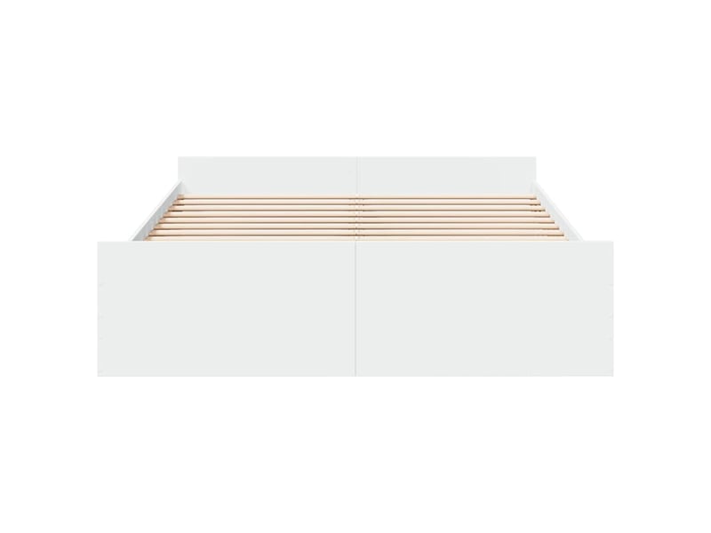  Lit double- lit adulte -  cadre de lit avec tiroirs sans matelas blanc 160x200 cm  - Conforama C