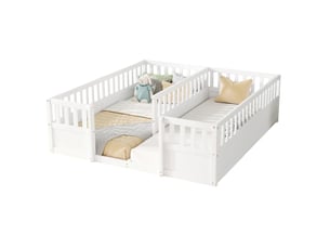 Lit 2 places 2x90x200 cm MODFU   coloris blanc
