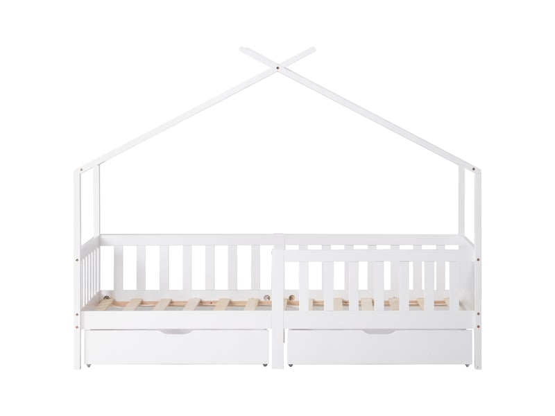  Lit cabane 90x200cm coloris blanc lit enfant blanc - Conforama A
