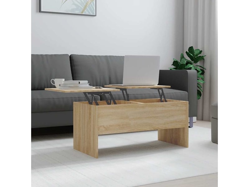  Table basse rectangulaire | table de salon chêne sonoma 102x50,5x46,5 cm bois d'ingénierie  - Conforama B