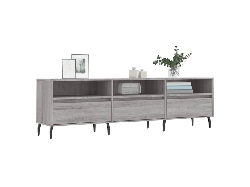  Meuble tv - banc tv - meuble de rangement sonoma gris 150x30x44,5 cm bois d'ingénierie  - Conforama C