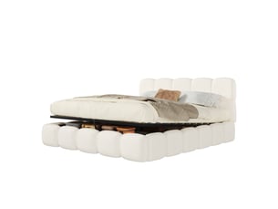 Lit coffre 200x200 cm SAPGAKS coloris blanc