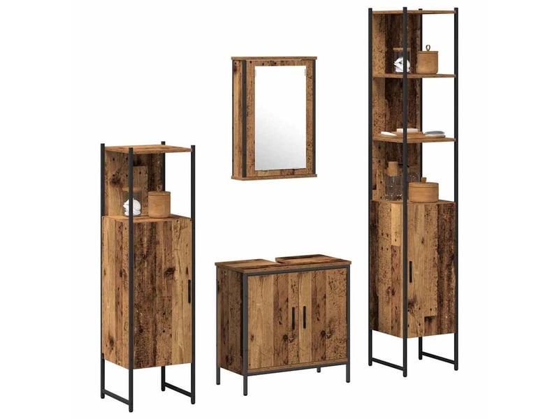  Ensemble de mobilier de salle de bain 4 pc marron cf64521  - Conforama C