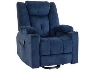 Fauteuil releveur électrique massant chauffant tissu maille velours bleu marine