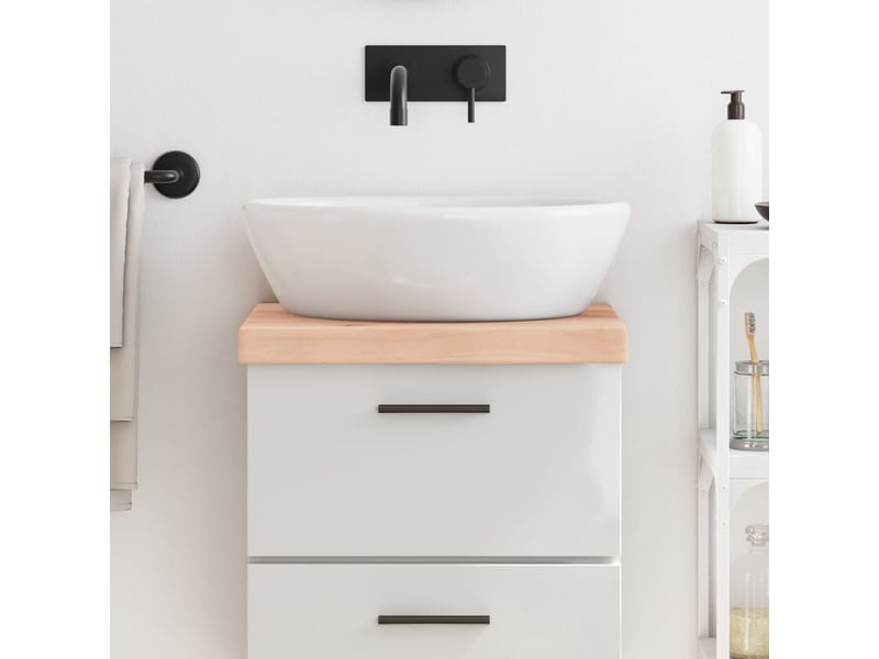 Comptoir de salle de bain, plan de travail 40x30x(2-6) cm bois massif non traité cf65726 - Conforama B