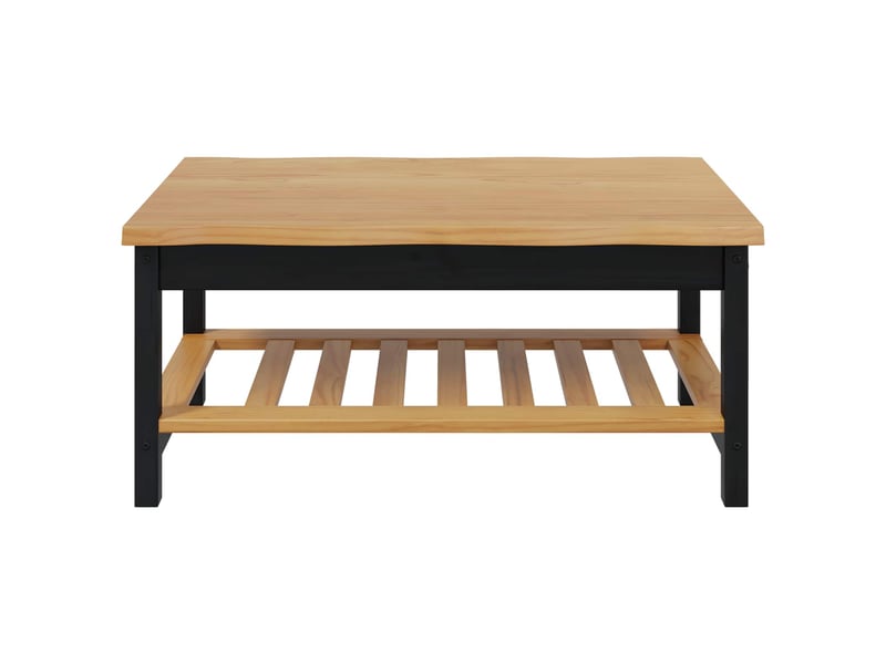  Table basse - table de salon - table à thé ekai noir 100 x 60 x 45,5 cm bois de pin massif  - Conforama D