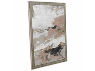 Tableau peint à la main avec cadre en bois vert foncé 83x4x123h cm