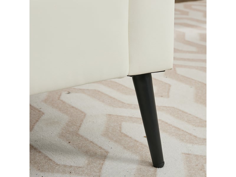 Fauteuil individuel blanc en similicuir - chaise lounge nordique moderne pour salon et chambre - Conforama E