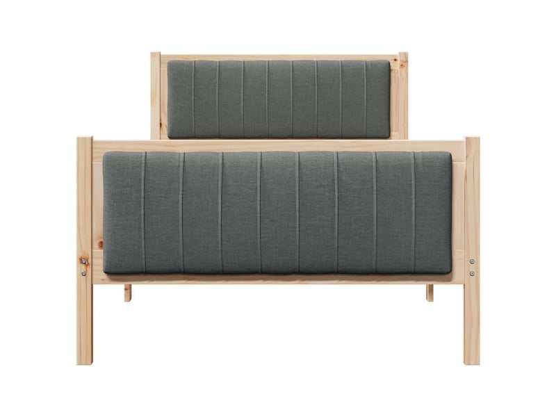  Lit simple- lit adulte -  cadre de lit avec tête de lit marron et gris foncé 100 x 200 cm  - Conforama D