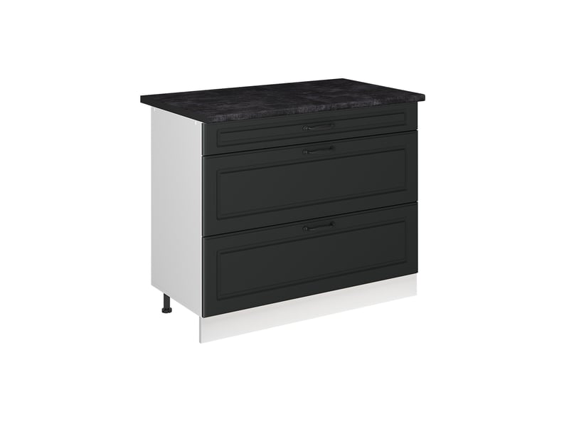  Vicco meuble cuisine, anthracite campagneblanc, 100cm plan de travail anthracite  - Conforama A