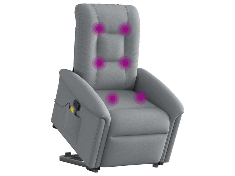 Fauteuil de massage inclinable, fauteuil relax gris clair tissu shl29302 - Conforama A