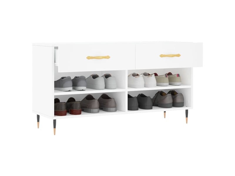  Banc à chaussures, meuble à chaussures blanc 102x35x55 cm bois d'ingénierie shl5858  - Conforama D
