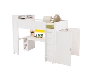 Lit mezzanine 90x200 cm <strong>HAUSS SPOLE</strong> <strong></strong> coloris blanc