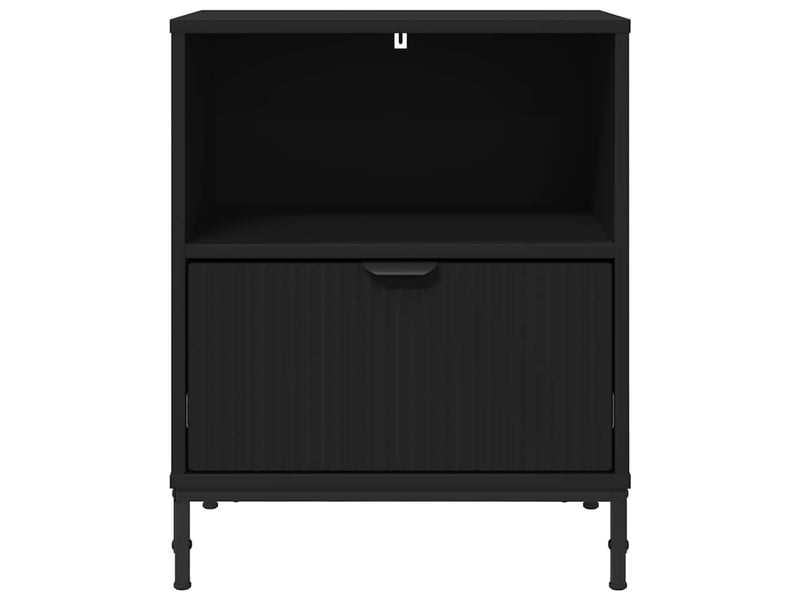  Tables de chevet 2 pièces noir 49 x 36 x 61 cm bois d'ingénierie  - Conforama E