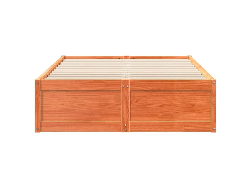  Lit double- lit adulte -  cadre de lit sans matelas  marron 120x200cm bois pin massif  - Conforama C