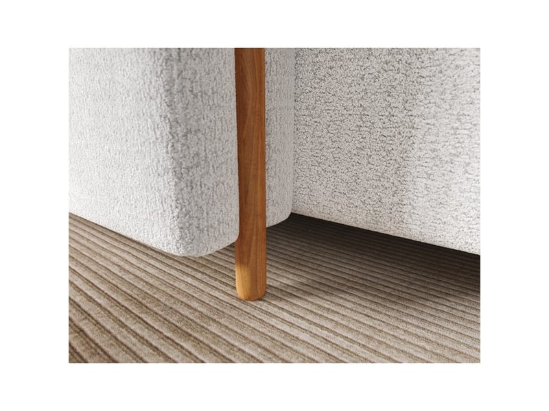  Canapé d'angle convertible arvessa blanc alpin chenille – angle gauche avec coffre  - Conforama E
