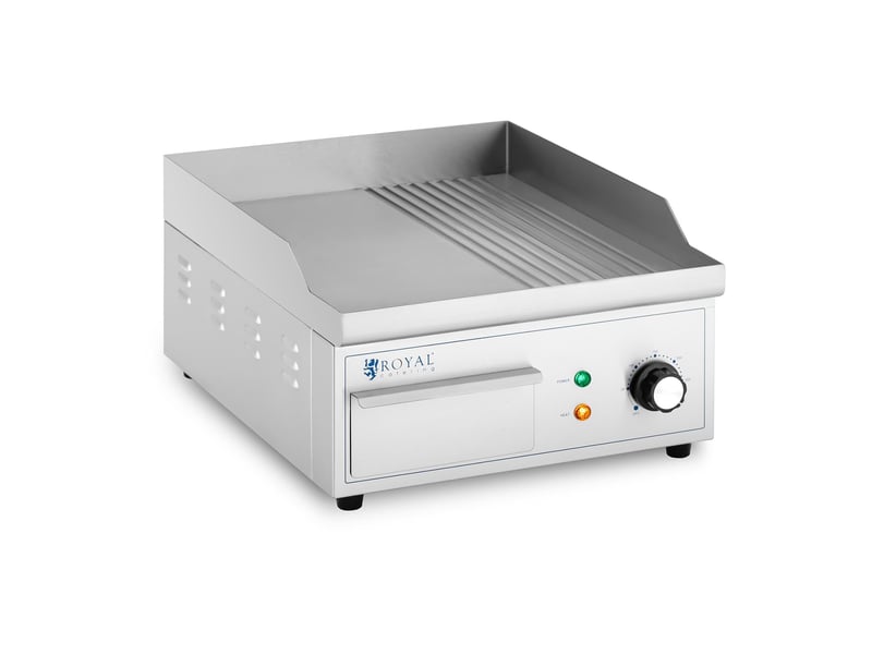  Plancha électrique professionnelle plaque de cuisson 2 000 watts grill (360 x 380 mm, plaque lisse et rainurée en fer) 14_0004063  - Conforama A