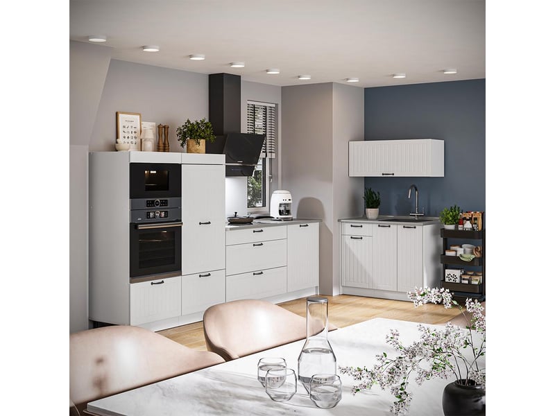  Vicco cuisine, blanc campagneblanc, 380cm, pt anthracite  - Conforama C