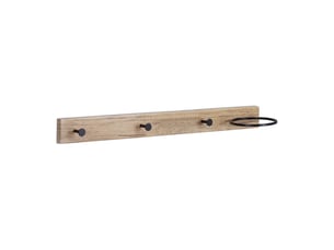 Porte-manteau mural design moderne avec anneau 60 x 20 x 15 cm pratique pour manteaux et sacs à main en bois brun 13_0011795
