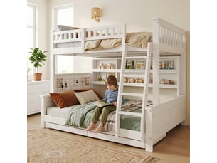 Lit superposé 120x200 cm <strong></strong>  <strong>CozyNest</strong> coloris blanc