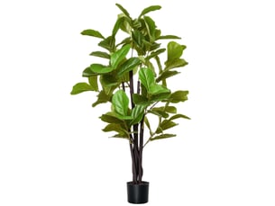 Ficus artificiel pour intérieur et extérieur, plante artificielle réaliste avec 78 feuilles, 130 cm