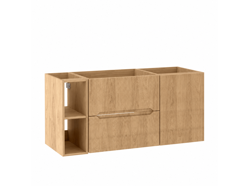  Ensemble salle de bain avec étagère novo l.120 cm effet chêne hikora  - Conforama A
