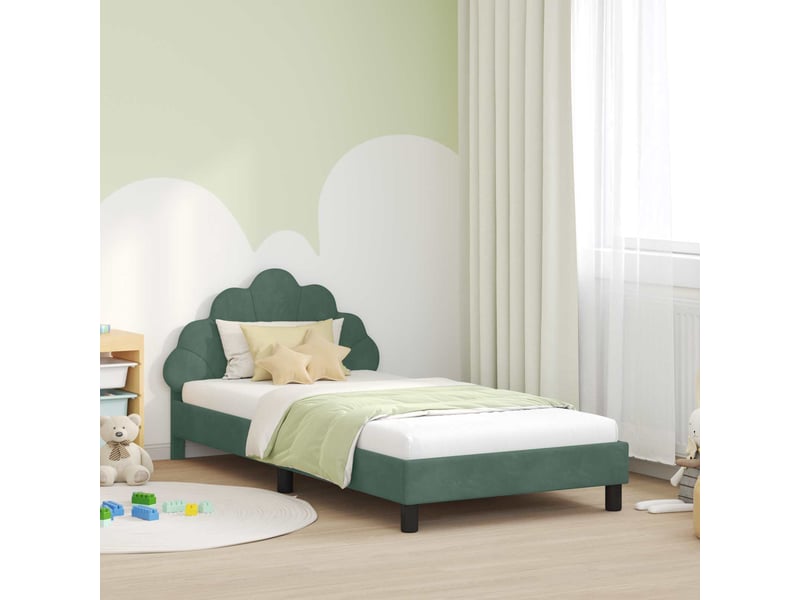  Cadre de lit pour enfants - lit jeune avec tête de lit vert mer 90 x 190 cm  - Conforama B