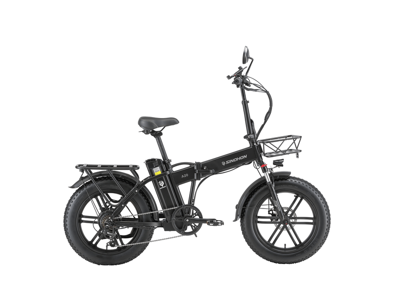  Vélo électrique pliant sinohon aw20, freins hydrauliques, 20 fat bike, noir  - Conforama C