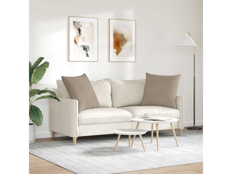  Lot de 2 coussins de canapé, coussins décoratifs tissu taupe 60 x 60 cm cf58963  - Conforama D