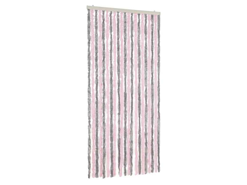  Rideau anti-mouches, moustiquaire gris argenté et rose 90x200 cm chenille cf43528  - Conforama A