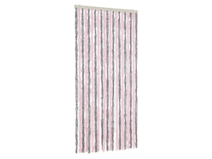Rideau anti-mouches, moustiquaire gris argenté et rose 90x200 cm chenille cf43528