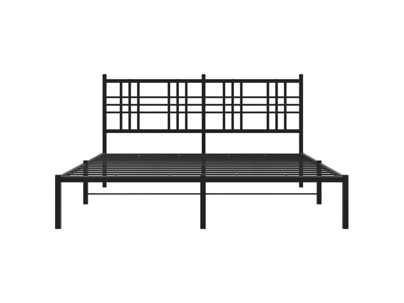  Lit double- lit adulte -  cadre de lit métal sans matelas avec tête de lit noir 150x200cm  - Conforama C