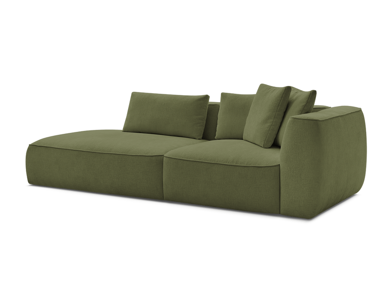  Bobochic canapé droit fixe 3 places leopold tissu texturé vert foncé  accoudoir droit LEOPOLD - Conforama A